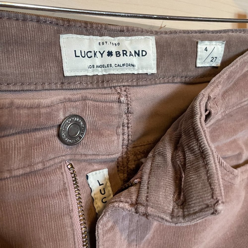 Lucky Brand Corduroy Ava Skinny Jeans - dusty pink, size 4 / 27